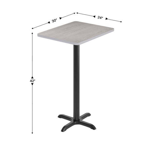 Flash Furniture Rectangle 30 in L, 24 in W, Gray - XU-GYTB-2430-T2222B-GG