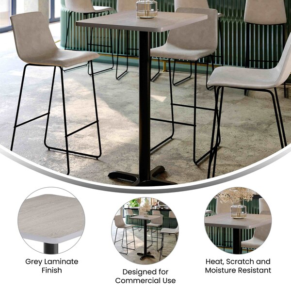 Flash Furniture Rectangle 30 in L, 24 in W, Gray - XU-GYTB-2430-T2222B-GG