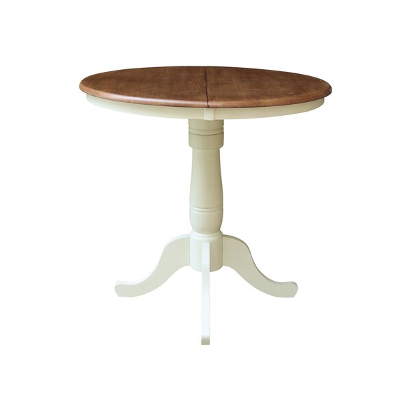 Whitewood Industries Rectangular Fixed Top Extension Pedestal Dining Table, 35.3 in L, 36 in W, 48 in H, Parawood Top - K79-36RXT-6B