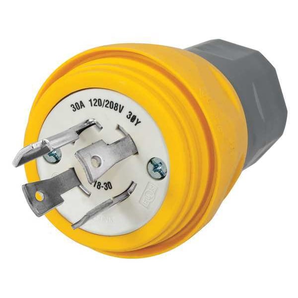 Hubbell 30A Watertight Locking Plug 4P 4W 120/208VAC - HBL28W78
