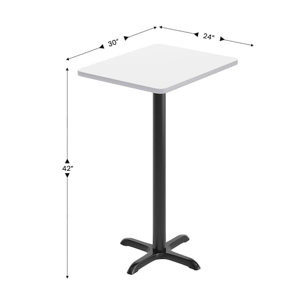 Flash Furniture Rectangle 30 in L, 24 in W, White - XU-WHTB-2430-T2222B-GG