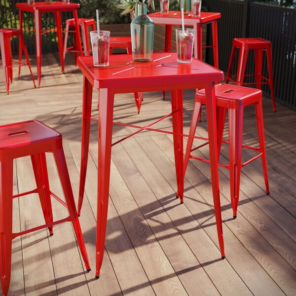 Flash Furniture Square 27-3/4" W, 40" H, Red - CH-31330-RED-GG