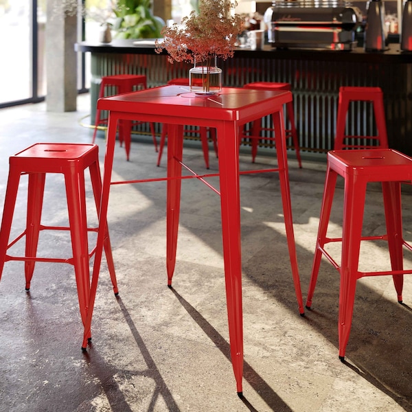 Flash Furniture Square 27-3/4" W, 40" H, Red - CH-31330-RED-GG