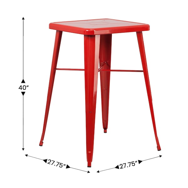 Flash Furniture Square 27-3/4" W, 40" H, Red - CH-31330-RED-GG