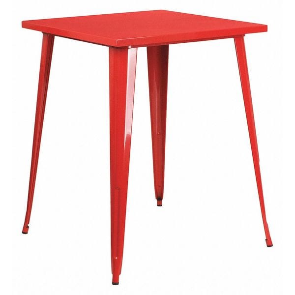 Flash Furniture Square 33.25" L, 33.25" W, 40.75" H, Metal Top, Red - CH-51040-40-RED-GG