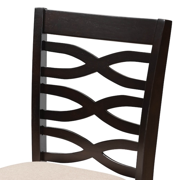Baxton Studio Lanier Sand Upholstered Espresso Finished Wood Pub Chair, PK2 - 153-9599