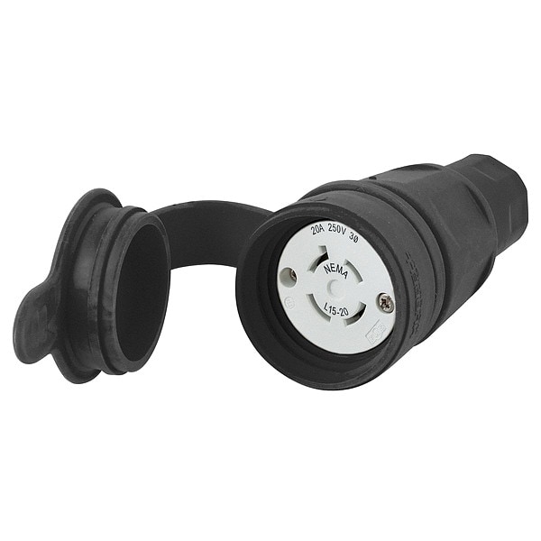 Hubbell 20A Watertight Locking Connector 3P 4W 250VAC L15-20R - HBL27W75BK