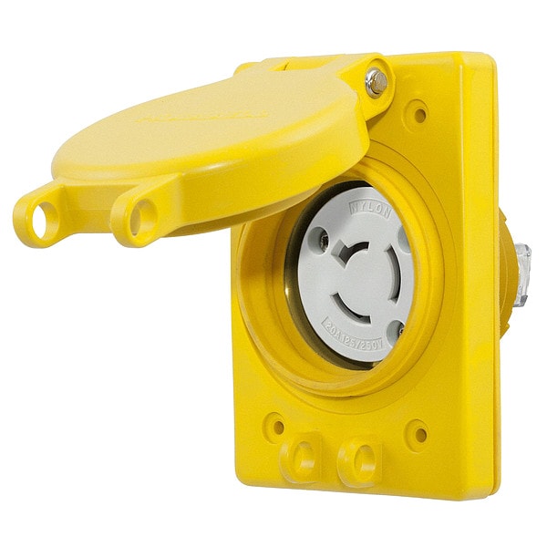 Hubbell 20A Watertight Locking Receptacle 3P 3W 125/250VAC - HBL67W08