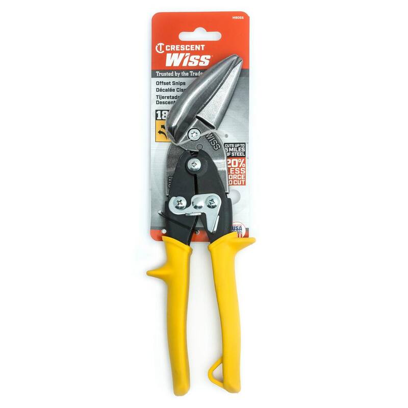 Crescent Wiss 9-1/4 in. Compound Action Straight, Left, and Right Cut Offset Aviation Snip - M8OS
