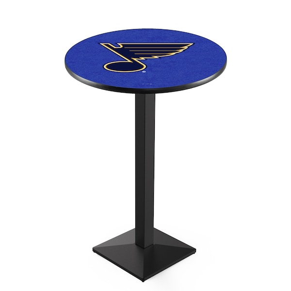 Holland Bar Stool Co 36" Blk Wrinkle St Louis Blues Pub Table, 36" dia. Top - L217B3636STLBLU