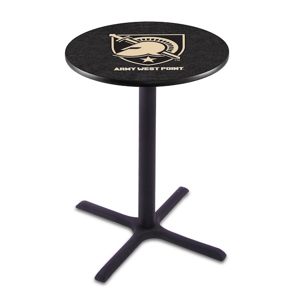 Holland Bar Stool Co 42" Blk Wrinkle US Military Academy ARMY Pub Table, 36" dia. Top - L211B4236USMILA