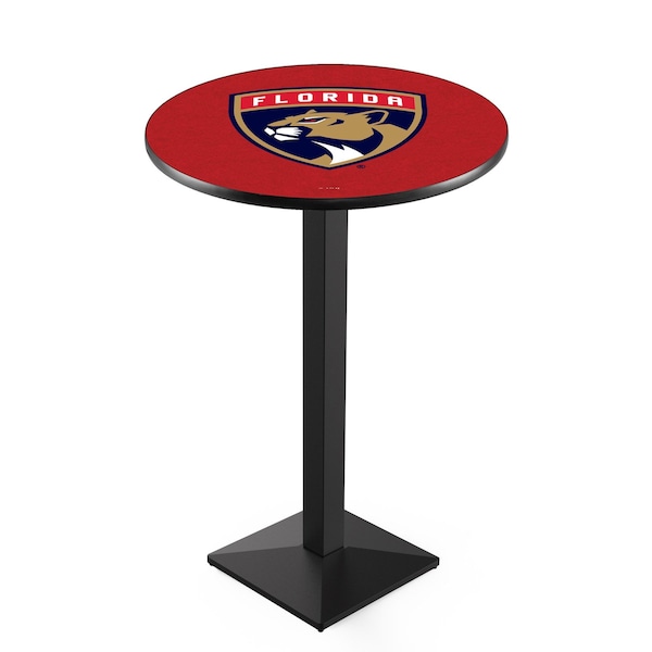 Holland Bar Stool Co 36" Blk Wrinkle Florida Panthers Pub Table, 36" dia. Top - L217B3636FLAPAN