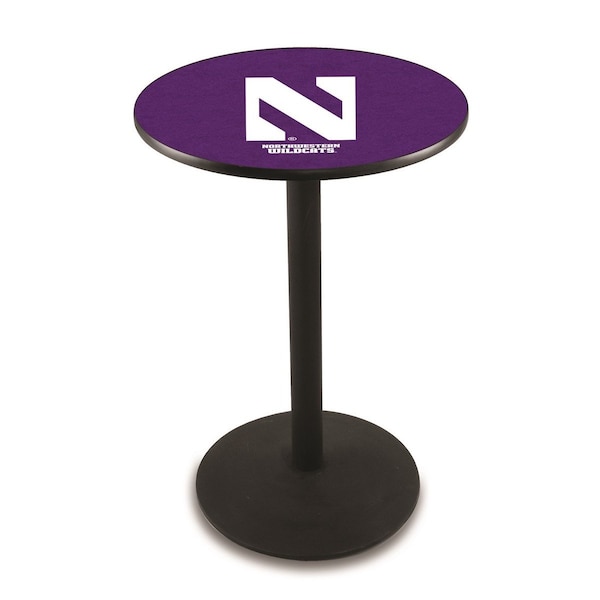 Holland Bar Stool Co 36" Blk Wrinkle Northwestern Pub Table, 36" dia. Top - L214B3636NTHWST