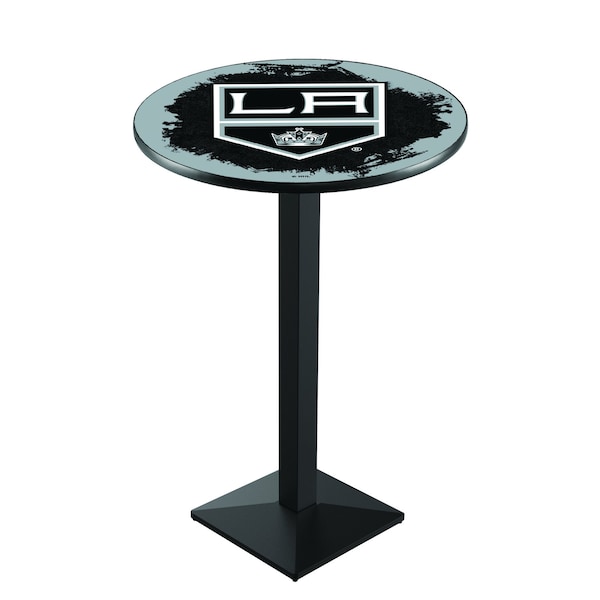 Holland Bar Stool Co 42" Blk Wrinkle Los Angeles Kings Pub Table - L217B4228LAKING