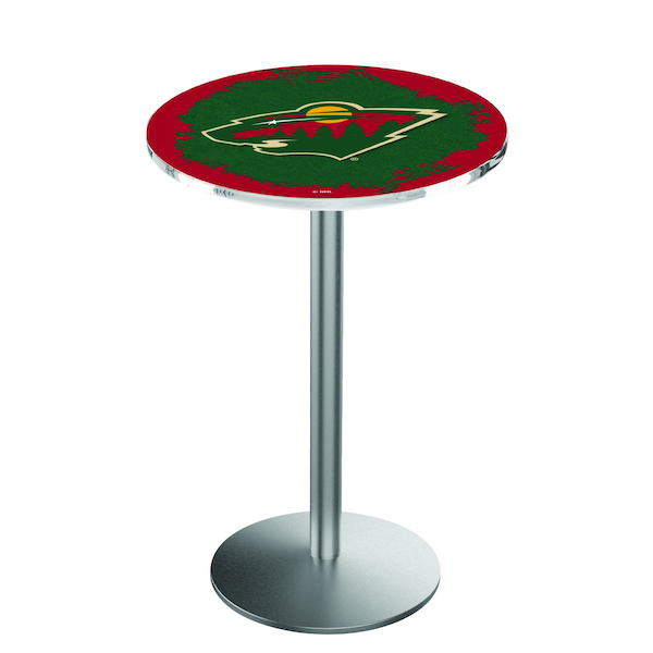 Holland Bar Stool Co 42" Stainless Steel Minnesota Wild Pub Table - L214S4228MINWLD