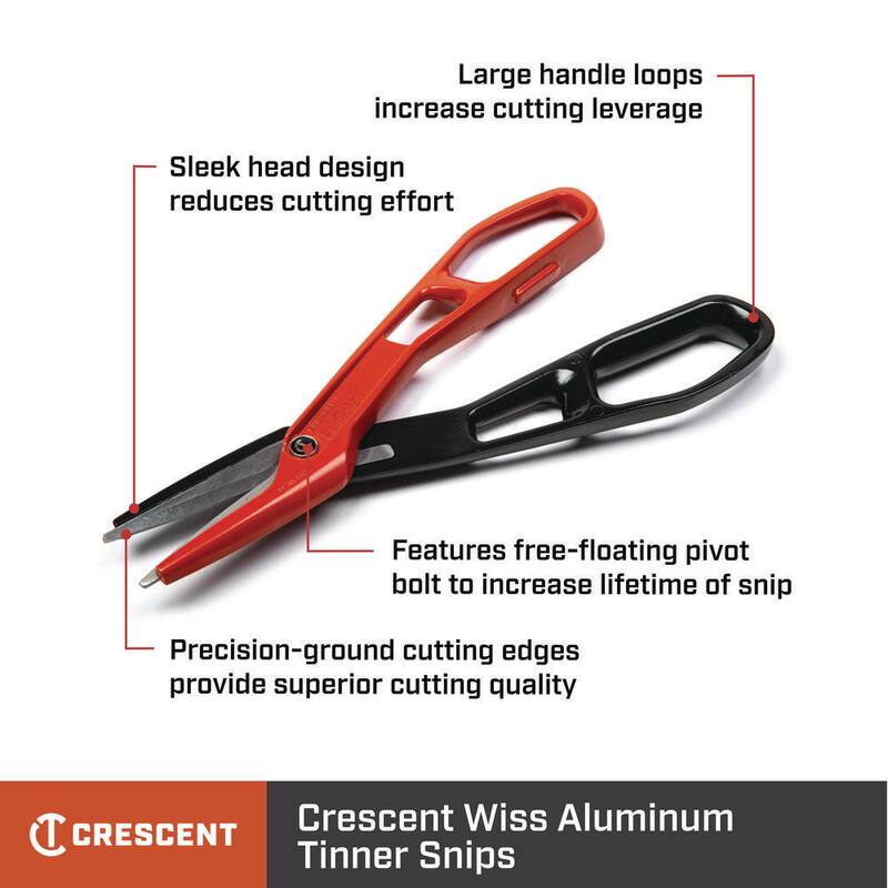 Crescent Wiss 12 in. Aluminum Straight-Cut Tinner Snips - WAL13S