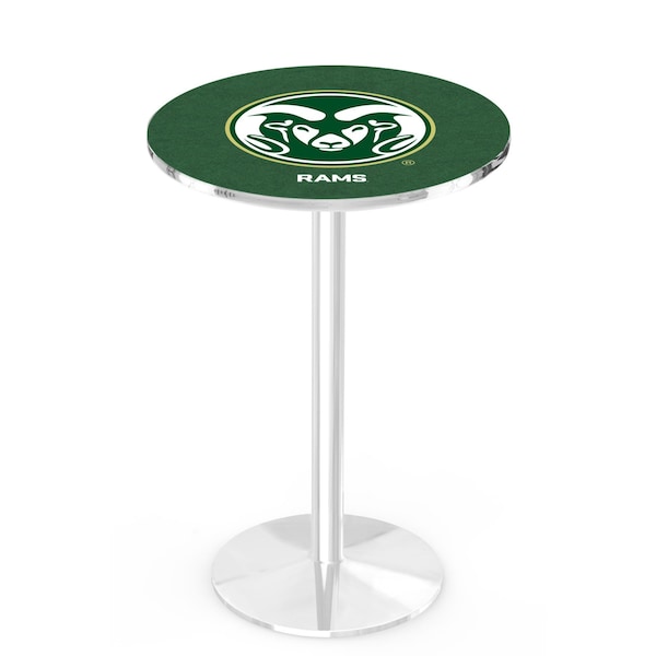 Holland Bar Stool Co 42" Chrome Colorado State Pub Table, 36" dia. Top - L214C4236COLOST