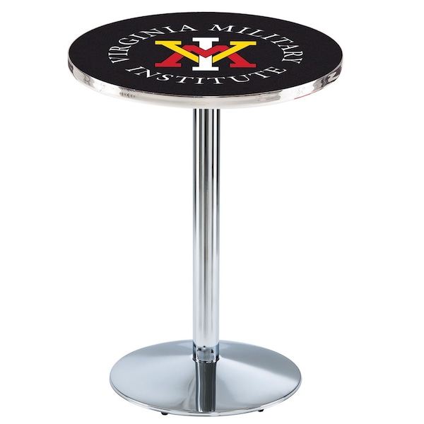 Holland Bar Stool Co 42" Chrome Virginia Military Institute Pub Table - L214C4228VAMILI