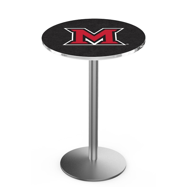 Holland Bar Stool Co 42" Stainless Steel Miami (OH) Pub Table - L214S4228MIA-OH
