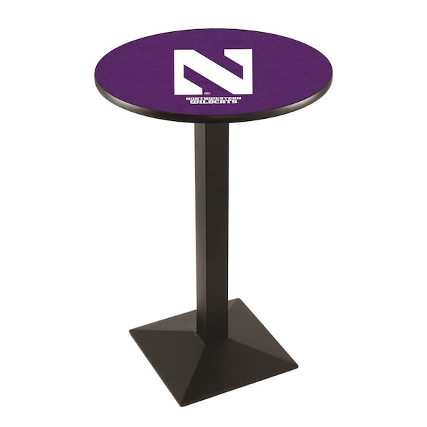 Holland Bar Stool Co 42" Blk Wrinkle Northwestern Pub Table, 36" dia. Top - L217B4236NTHWST