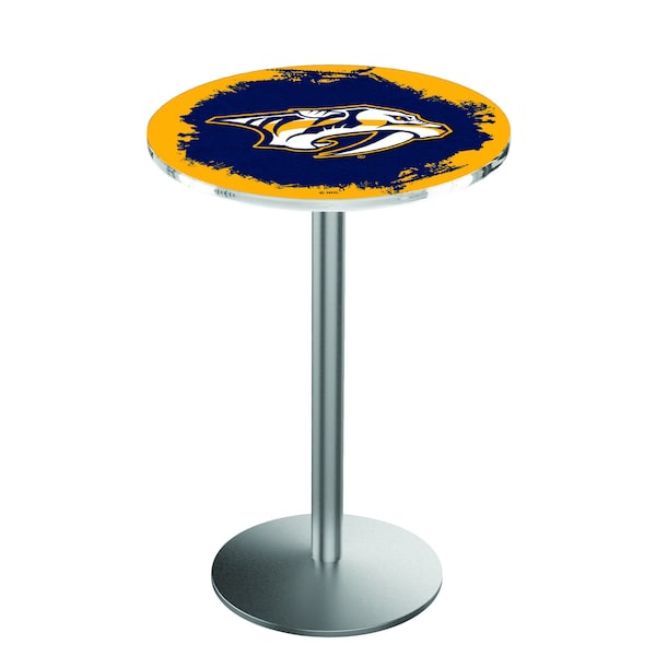 Holland Bar Stool Co 42" Stainless Steel Nashville Predators Pub Table - L214S4228NSHPRE