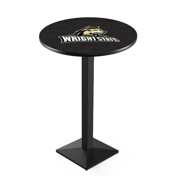 Holland Bar Stool Co 42" Blk Wrinkle Wright State Pub Table, 36" dia. Top - L217B4236WRTSTU