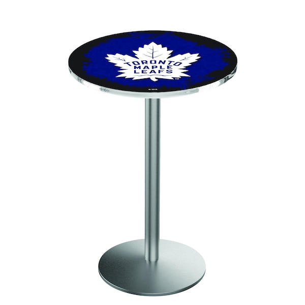 Holland Bar Stool Co 36" Stainless Steel Toronto Maple Leafs Pub Table - L214S3628TORMPL