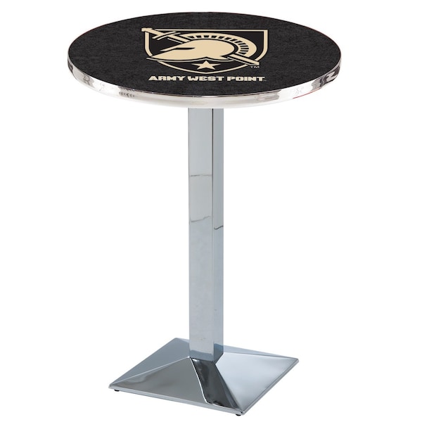 Holland Bar Stool Co 42" Chrome US Military Academy ARMY Pub Table - L217C4228USMILA