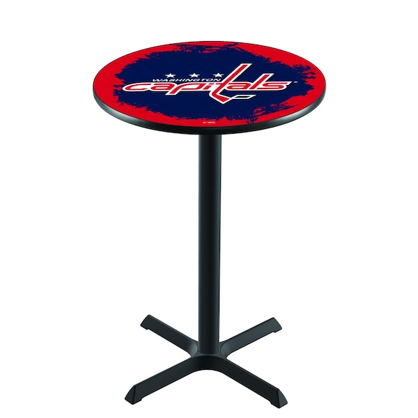 Holland Bar Stool Co 42" Blk Wrinkle Washington Capitals Pub Table - L211B4228WSHCAP