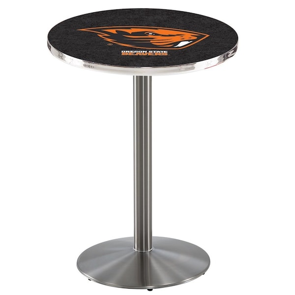 Holland Bar Stool Co 42" Stainless Steel Oregon State Pub Table, 36" dia. Top - L214S4236OREGST