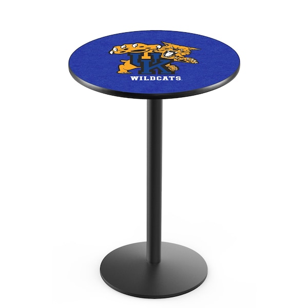 Holland Bar Stool Co 42" Blk Wrinkle Kentucky "Wildcat" Pub Table, 36" dia. Top - L214B4236UKYCAT