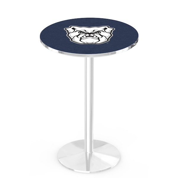 Holland Bar Stool Co 42" Chrome Butler University Pub Table, 36" dia. Top - L214C4236BUTLER