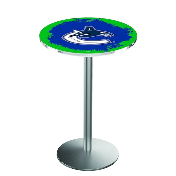 Holland Bar Stool Co 36" Stainless Steel Vancouver Canucks Pub Table - L214S3628VANCAN