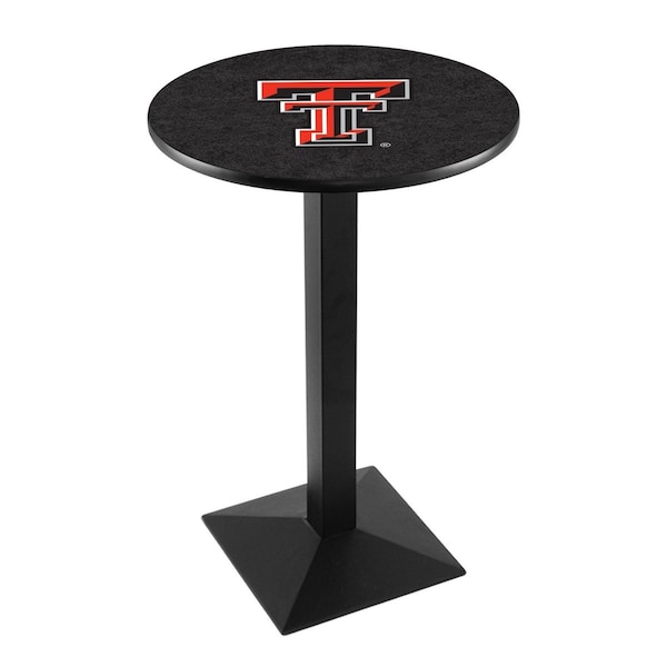 Holland Bar Stool Co 42" Blk Wrinkle Texas Tech Pub Table, 36" dia. Top - L217B4236TXTECH