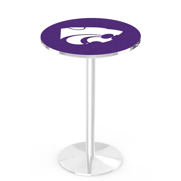 Holland Bar Stool Co 36" Chrome Kansas State Pub Table, 36" dia. Top - L214C3636KNSASS