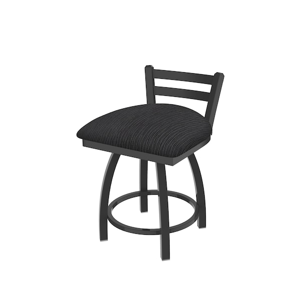 Holland Bar Stool Co 18" Low Back Swivel Vanity Stool, Pewter Finish, Graph Anchor Seat - 41118PW014