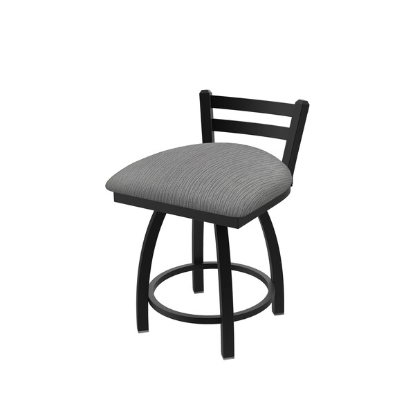 Holland Bar Stool Co 18" Low Back Swivel Vanity Stool, Black Wrinkle, Graph Seat - 41118BW020