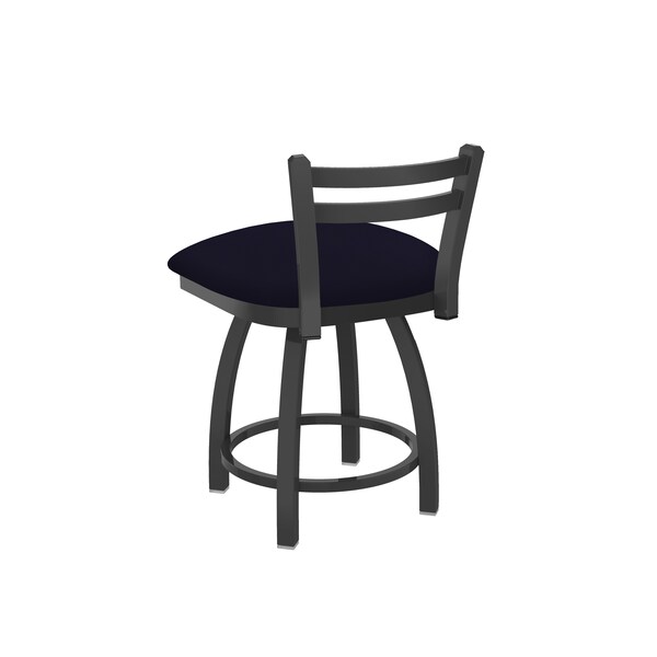 Holland Bar Stool Co 18" Low Back Swivel Vanity Stool, Pewter Finish, Canter Twilight Seat - 41118PW002