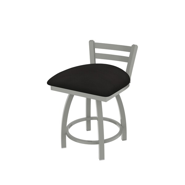 Holland Bar Stool Co 18" Low Back Swivel Vanity Stool, Nickel Finish, Canter Espresso Seat - 41118AN003