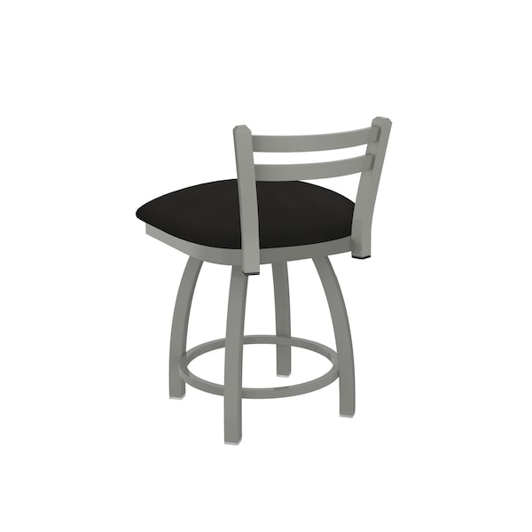 Holland Bar Stool Co 18" Low Back Swivel Vanity Stool, Nickel Finish, Canter Espresso Seat - 41118AN003