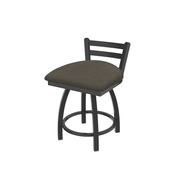 Holland Bar Stool Co 18" Low Back Swivel Vanity Stool, Pewter Finish, Graph Chalice Seat - 41118PW019