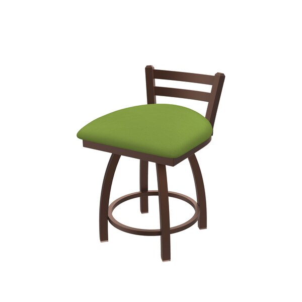 Holland Bar Stool Co 18" Low Back Swivel Vanity Stool, Bronze Finish, Canter Kiwi Green Seat - 41118BZ009