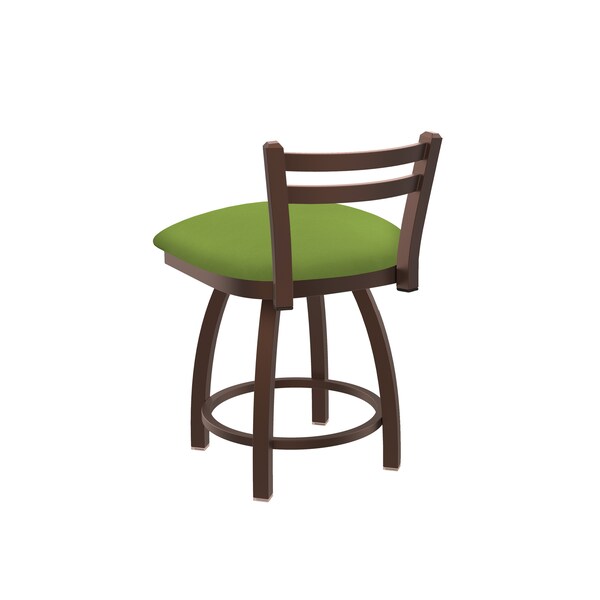 Holland Bar Stool Co 18" Low Back Swivel Vanity Stool, Bronze Finish, Canter Kiwi Green Seat - 41118BZ009