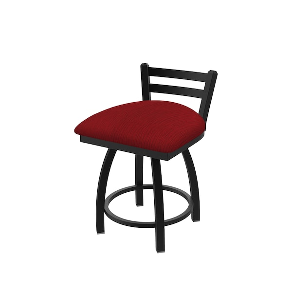 Holland Bar Stool Co 18" Low Back Swivel Vanity Stool, Black Wrinkle, Graph Ruby Seat - 41118BW016