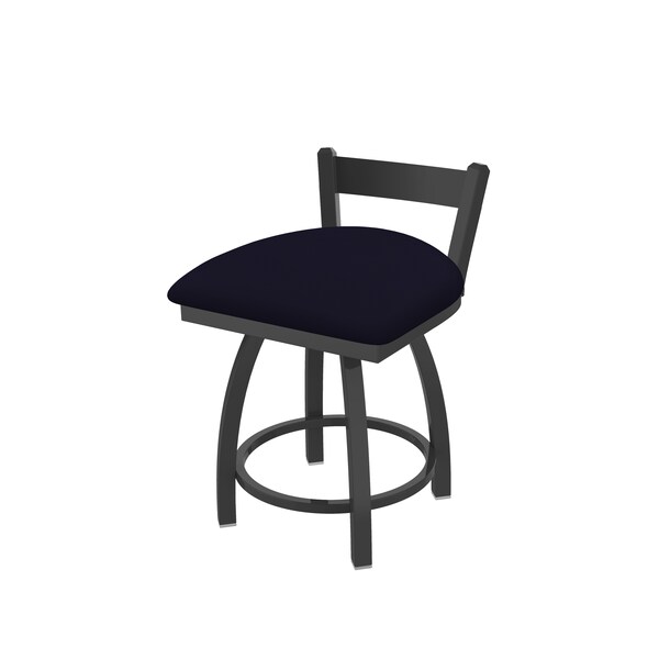 Holland Bar Stool Co 18" Low Back Swivel Vanity Stool, Pewter Finish, Canter Twilight Seat - 82118PW002