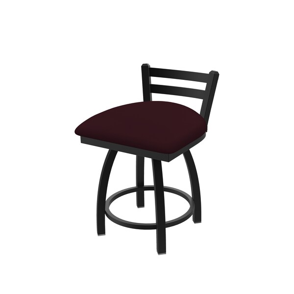 Holland Bar Stool Co 18" Low Back Swivel Vanity Stool, Black Wrinkle, Canter Bordeaux Seat - 41118BW005