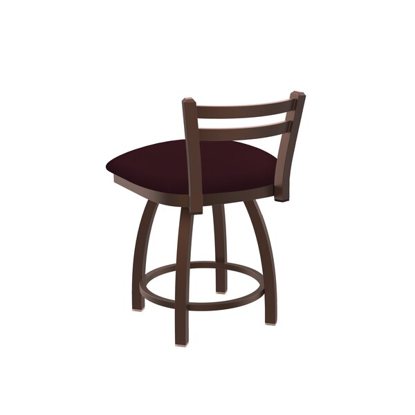 Holland Bar Stool Co 18" Low Back Swivel Vanity Stool, Bronze Finish, Canter Bordeaux Seat - 41118BZ005