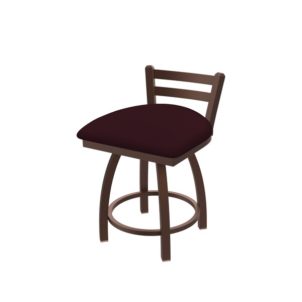 Holland Bar Stool Co 18" Low Back Swivel Vanity Stool, Bronze Finish, Canter Bordeaux Seat - 41118BZ005