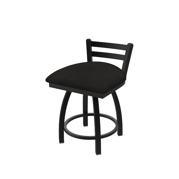 Holland Bar Stool Co 18" Low Back Swivel Vanity Stool, Black Wrinkle, Canter Espresso Seat - 41118BW003