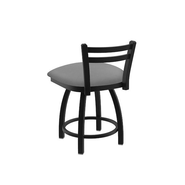 Holland Bar Stool Co 18" Low Back Swivel Vanity Stool, Black Wrinkle, Canter Grey Seat - 41118BW007
